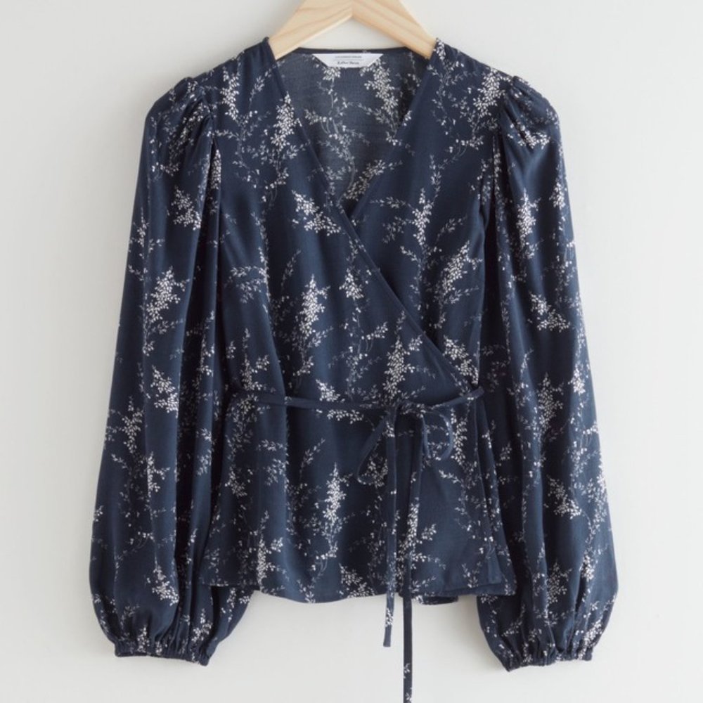 Puff Sleeve Wrap Top